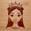 A royal female character in a princess costume, designed as vector art.