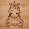 Royal Female Portrait Illustration A royalty-inspired illustration of a young female princess, suitable for digital and laser cutting applications.
