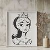 Elegant Girl in Regal Attire Illustrated portrait of a young female princess in medieval attire.
