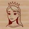 A royalty-free SVG design featuring a young girl as a princess.