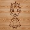 A young female princess character in a medieval costume, ideal for clip art and vector design projects.