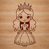 A young female princess character in vector format.