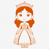 Royal Portrait SVG Design A vector graphic design featuring a portrait of a girl dressed as royalty.