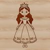 A young female princess character created in vector format.