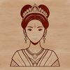 Beautiful Young Princess Portrait A digital illustration of a young female princess with intricate details and patterns.