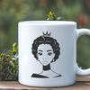 A young female character in a regal dress, suitable for personal or commercial projects that require vector art.