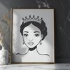 A royalty-inspired illustration of a young girl in a princess dress, suitable for personal or commercial projects.