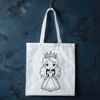 Female royalty character designed as a vector graphic in SVG format.