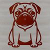 Free SVG Clip Art of a Pug A simple line drawing of a sitting pug dog.