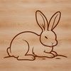 A cute illustration of a rabbit in a laying position, suitable for various uses including crafting and design.