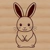 Vector Rabbit Clip Art A sitting rabbit in a neutral environment, suitable for digital use.