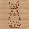 A cartoon rabbit sitting on its hind legs, depicted in a simple vector style suitable for digital design and crafting.