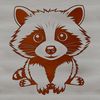 Free SVG Raccoon Clipart Design A stylized illustration of a racoon, created as vector art for easy editing and customization.
