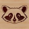 Close-up graphic of a raccoon's face