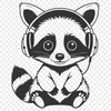 Raccoon in Style Illustration A vector illustration of a raccoon wearing headphones.