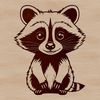 An SVG graphic of a raccoon for use in design projects.