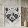 Whimsical Raccoon Illustration in SVG Format A graphic representation of a raccoon designed as a digital clip art.