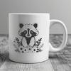 A high-resolution graphic of a raccoon created using scalable vector graphics (SVG) design.