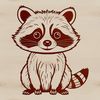 A digital illustration of a raccoon in various poses.