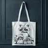 A stylized digital representation of a raccoon with detailed features and textures suitable for design purposes.