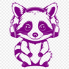 Vector Wildlife Design Asset A vector illustration of a raccoon in a neutral pose, suitable for various design projects.