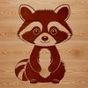 A hand-drawn illustration of a raccoon in a vector format.