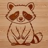A digital illustration of a raccoon with a distinctive mask around its eyes, suitable for various design applications.