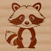 A digital illustration of a raccoon in a simple vector design.