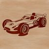 A sleek racing car designed in vector format for easy editing and customization.