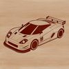 An editable vector illustration of a high-performance sports vehicle.