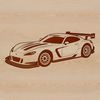 A detailed vector illustration of a racing car with sleek design and aerodynamic features.