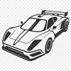 Racing Car Design for Cutting Machines A sleek racing car design suitable for cutting machines like Cricut or laser cutters.