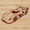 A high-resolution digital illustration of a sleek racing car with bold lines and vibrant colors.