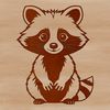A digital illustration of a raccoon in a vector format.