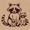Stylized Wildlife Graphic A stylized SVG design featuring a raccoon with bold lines and simple shapes.