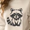 Whimsical Woodland Mammal Illustration A detailed SVG illustration of a raccoon, suitable for digital cutting machines or laser cutters.