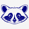 A vector illustration of a raccoon with a simple design, ideal for digital cutting machines or laser cutters.