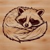 Illustrated vector art of a raccoon for graphic design projects.