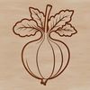 A simple illustration of a radish in vector format.