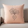 Beautiful Root Vegetable Drawing Close-up illustration of a radish plant with detailed roots and leaves.