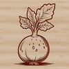 A Beautifully Designed Radish Illustration A root vegetable illustration of a radish in simple vector design.