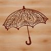 A graphic representation of a compact umbrella, suitable for vector editing and digital designs.