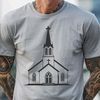 An SVG vector graphic design of a typical Protestant place of worship with a simple architectural style.