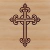 Ornate Christian symbol of the crucified Christ, represented by intersecting beams.