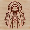 Line Art Virgin Mary Icon A simple line drawing of the Virgin Mary, a revered figure in Christianity.