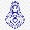 Beautiful Immaculate Heart Design Vector A detailed illustration of a sacred heart with rays and flowers, suitable for religious designs and vector art projects.
