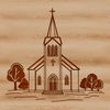 Vector illustration of a traditional church with architectural details.