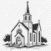SVG Vector Art of a Church Building A stylized representation of a Baptist church building.