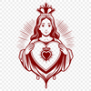 A stylized illustration of the Sacred Heart, suitable for vector art projects.