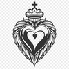 Sacred Heart Icon in Intricate Design SVG icon of a sacred heart symbol with intricate design elements.